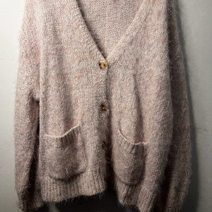 Free People Fuzzy Pink Sweater